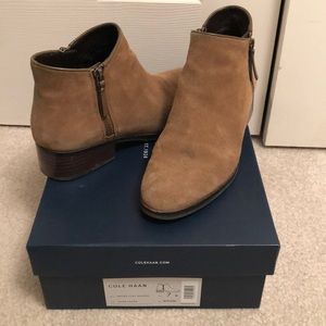 Cole Haan Hayes Flat Suede ZIP up Bootie